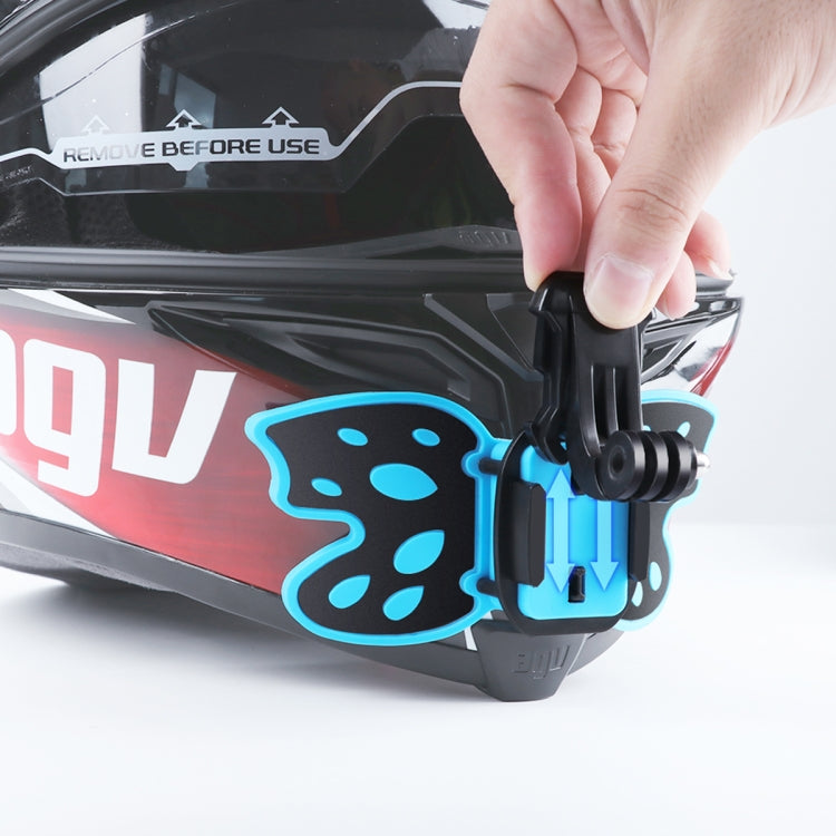 Adaptateur de fixation papillon pour casque avec bras pivotant à 3 axes, boucle en J et vis longue pour GoPro, Insta360, DJI et autres caméras d'action.