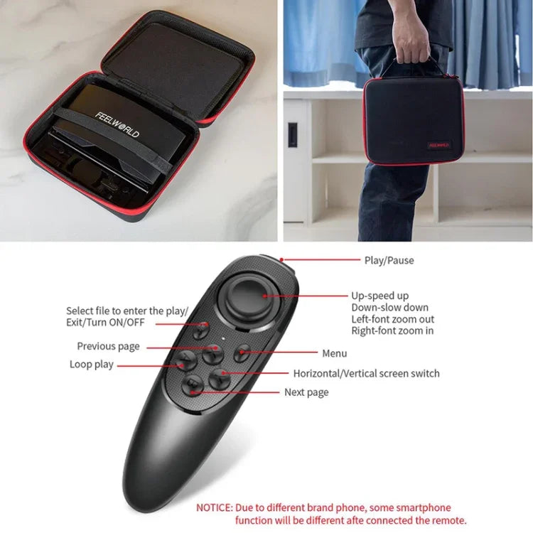 Téléprompteur pliable portable FEELWORLD TP10 de 10 pouces avec télécommande et bague d'adaptation d'objectif pour smartphones/tablettes de moins de 10 pouces, TP10