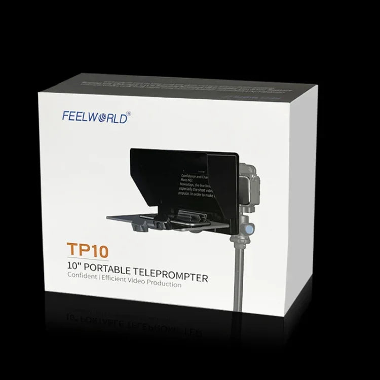 Téléprompteur pliable portable FEELWORLD TP10 de 10 pouces avec télécommande et bague d'adaptation d'objectif pour smartphones/tablettes de moins de 10 pouces, TP10