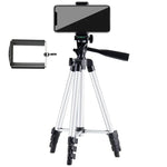 Trépied de diffusion en direct à 4 sections pliables, en alliage d'aluminium, avec rotule 3D en forme de U pour appareils photo reflex numériques et appareils photo numériques, hauteur réglable : 35-106 cm, argent 3110
