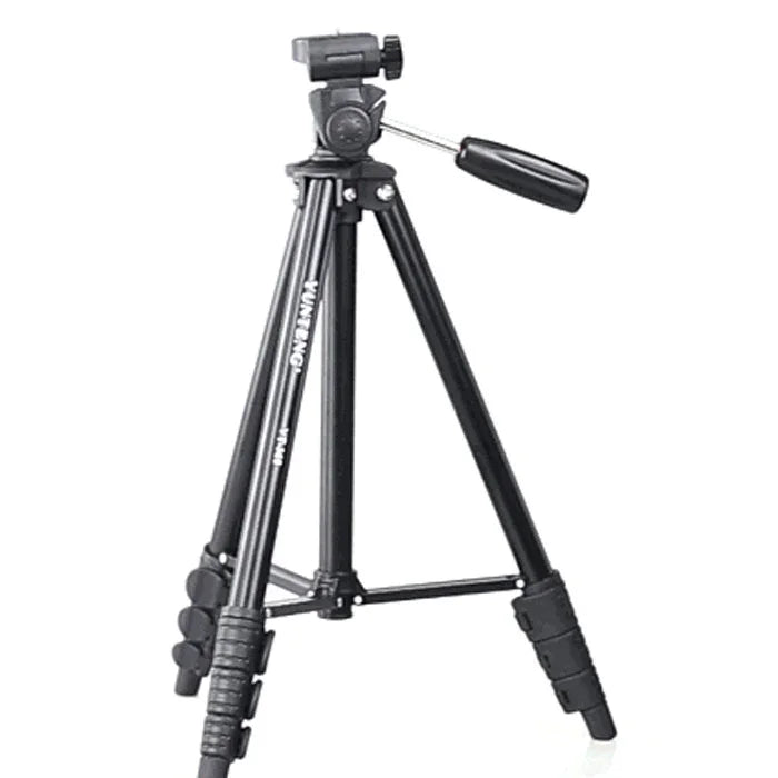 Trépied YUNTENG VCT-680RM à 4 sections pliables en alliage d'aluminium avec rotule 3D pour appareils photo reflex numériques et numériques, hauteur réglable : 46-138 cm, VCT-680RM