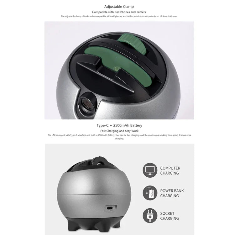 LAIZESKE LA8 Robot Caméraman Intelligent Support de Téléphone avec Suivi Automatique à 360°, LA8