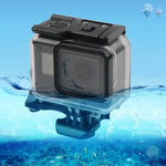 Boîtier étanche 45 m + Couvercle arrière tactile pour GoPro NEW HERO /HERO6 /5, avec boucle de montage et vis, pas besoin de retirer l'objectif, écran tactile (Transparent)