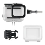 Boîtier étanche 45 m + Couvercle arrière tactile pour GoPro NEW HERO /HERO6 /5, avec boucle de montage et vis, pas besoin de retirer l'objectif, écran tactile (Transparent)