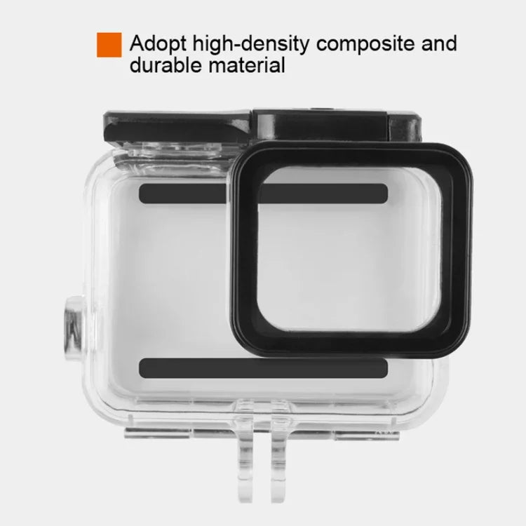 Boîtier étanche 45 m + Couvercle arrière tactile pour GoPro NEW HERO /HERO6 /5, avec boucle de montage et vis, pas besoin de retirer l'objectif, écran tactile (Transparent)