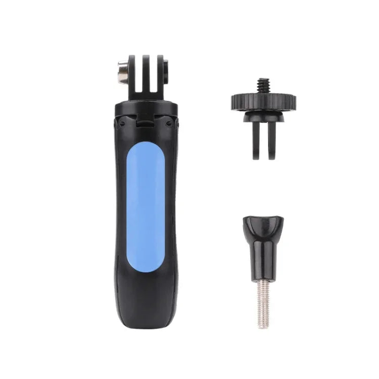 Support trépied pliable multifonctionnel pour selfies, monopode compatible avec GoPro, Insta360, DJI et autres caméras d'action, longueur : 12-23 cm (rouge et bleu).