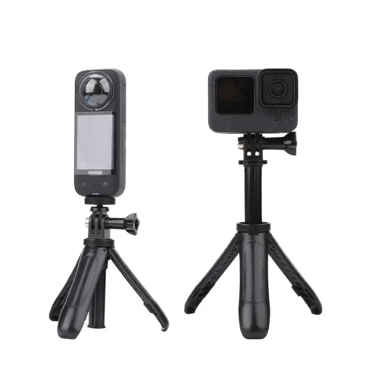 Support trépied pliable multifonctionnel pour selfies, monopode compatible avec GoPro, Insta360, DJI et autres caméras d'action, longueur : 12-23 cm (rouge et bleu).