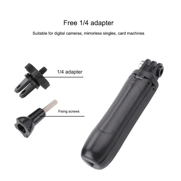 Support trépied pliable multifonctionnel pour selfies, monopode compatible avec GoPro, Insta360, DJI et autres caméras d'action, longueur : 12-23 cm (rouge et bleu).