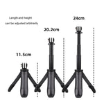 Support trépied pliable multifonctionnel pour selfies, monopode compatible avec GoPro, Insta360, DJI et autres caméras d'action, longueur : 12-23 cm (rouge et bleu).