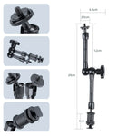 Bras magique articulé à friction réglable de 28 cm + grandes pinces à griffes avec support pour téléphone, Bras magique de 28 cm + pinces à griffes avec support pour téléphone