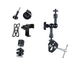 Bras magique articulé à friction réglable de 18 cm + grandes pinces à griffes avec support pour téléphone, Bras magique de 18 cm + pinces à griffes avec support pour téléphone