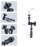 Bras magique articulé à friction réglable de 18 cm + grandes pinces à griffes avec support pour téléphone, Bras magique de 18 cm + pinces à griffes avec support pour téléphone