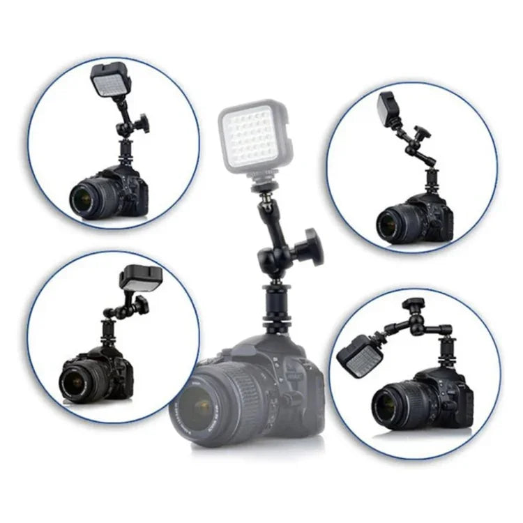 Bras magique articulé à friction réglable de 18 cm + grandes pinces à griffes avec support pour téléphone, Bras magique de 18 cm + pinces à griffes avec support pour téléphone