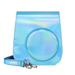 Étui en cuir Aurora Color avec bandoulière pour appareil photo FUJIFILM Instax mini 11, bleu