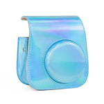 Étui en cuir Aurora Color avec bandoulière pour appareil photo FUJIFILM Instax mini 11, bleu