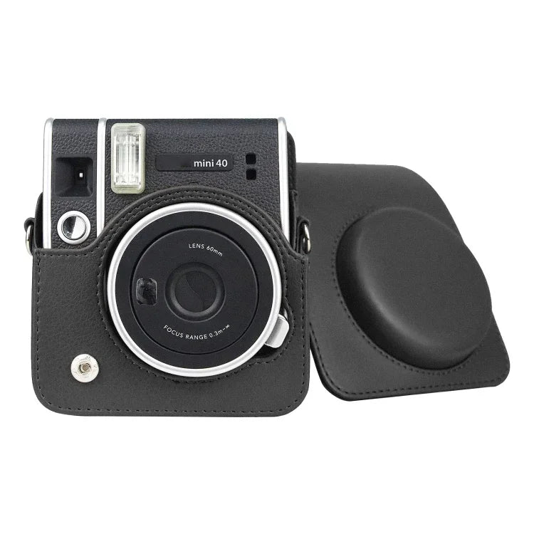 Étui intégral rétro en cuir PU avec bandoulière pour appareil photo FUJIFILM instax mini 40