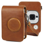 Étui intégral rétro en cuir PU avec bandoulière pour appareil photo FUJIFILM Instax Mini Liplay.