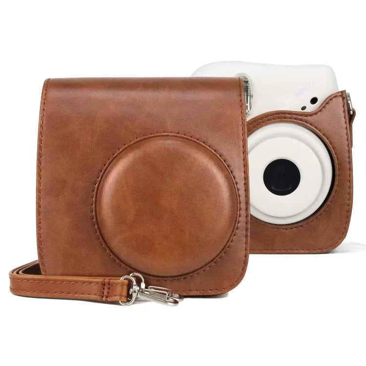 Étui rétro en cuir PU intégral avec bandoulière pour appareil photo FUJIFILM instax mini 7+, Pour FUJIFILM instax mini 7+