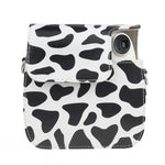 Étui en cuir PU Milk Cow pour appareil photo FUJIFILM instax mini 7+ avec bandoulière, motif vache laitière