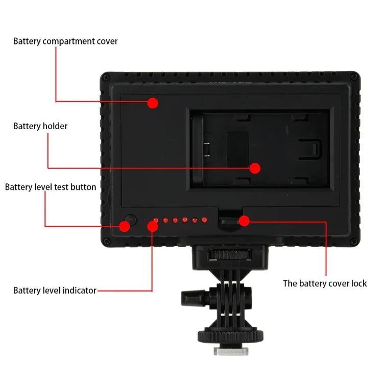 Éclairage vidéo LED blanc HD-160 pour appareils photo reflex numériques Canon, Nikon, avec 3 filtres, HD-160