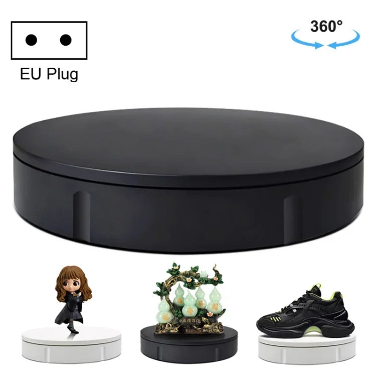 Plateau tournant électrique de 22 cm pour accessoires de tournage vidéo, charge maximale : 50 kg, prise européenne, 22 cm, prise européenne