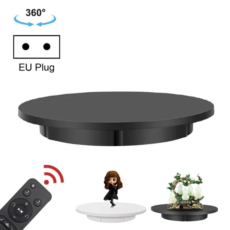 Plateau tournant électrique de 60 cm pour présentoirs, charge maximale : 100 kg, alimentation secteur, prise européenne, 60 cm, prise européenne