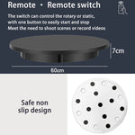 Plateau tournant électrique de 60 cm pour présentoirs, charge maximale : 100 kg, alimentation secteur, prise européenne, 60 cm, prise européenne