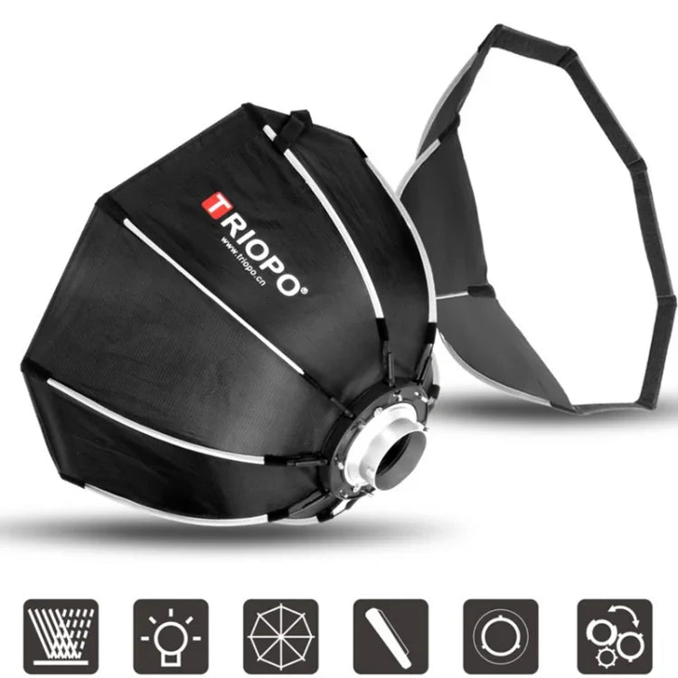 TRIOPO K2-55 Softbox Octogonal Parabolique 55cm pour Flash Speedlite Montage Bowens Diffuseur, K2-55