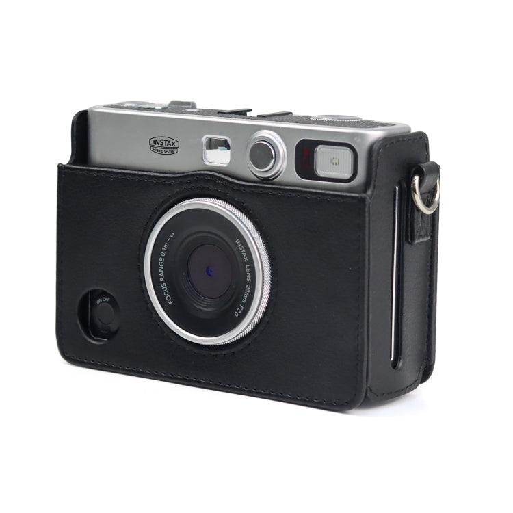 Étui rétro en cuir PU avec bandoulière pour appareil photo FUJIFILM instax mini Evo.