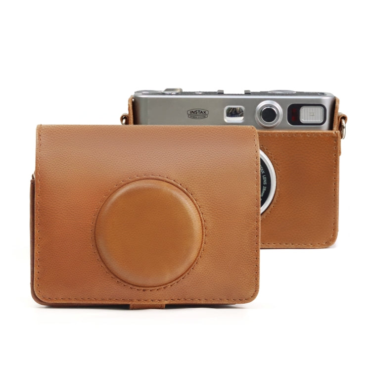 Étui rétro en cuir PU avec bandoulière pour appareil photo FUJIFILM instax mini Evo.