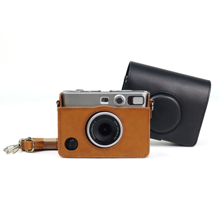Étui rétro en cuir PU avec bandoulière pour appareil photo FUJIFILM instax mini Evo.