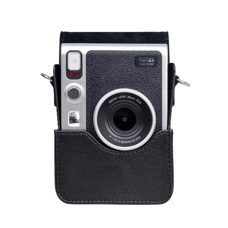 Étui vertical en cuir PU avec bandoulière pour appareil photo FUJIFILM instax mini Evo.