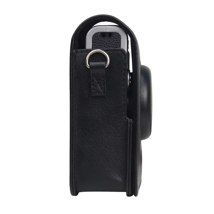 Étui vertical en cuir PU avec bandoulière pour appareil photo FUJIFILM instax mini Evo.