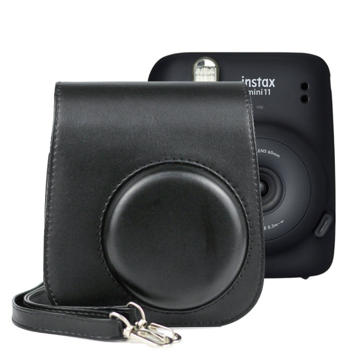 Étui en cuir uni intégral pour appareil photo FUJIFILM Instax mini 11, avec bandoulière