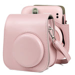 Étui en cuir uni intégral pour appareil photo FUJIFILM Instax mini 11, avec bandoulière