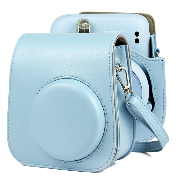 Étui en cuir uni intégral pour appareil photo FUJIFILM Instax mini 11, avec bandoulière