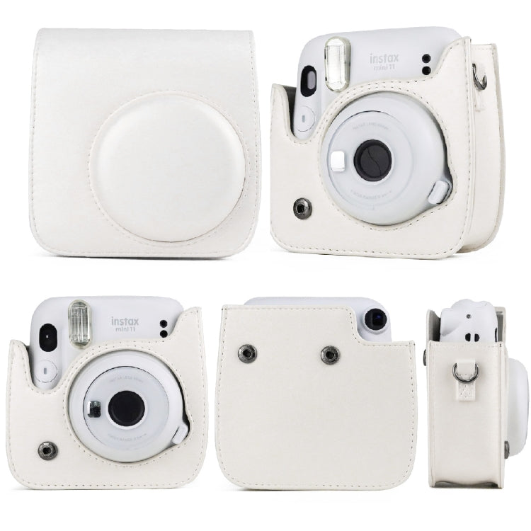 Étui en cuir uni intégral pour appareil photo FUJIFILM Instax mini 11, avec bandoulière