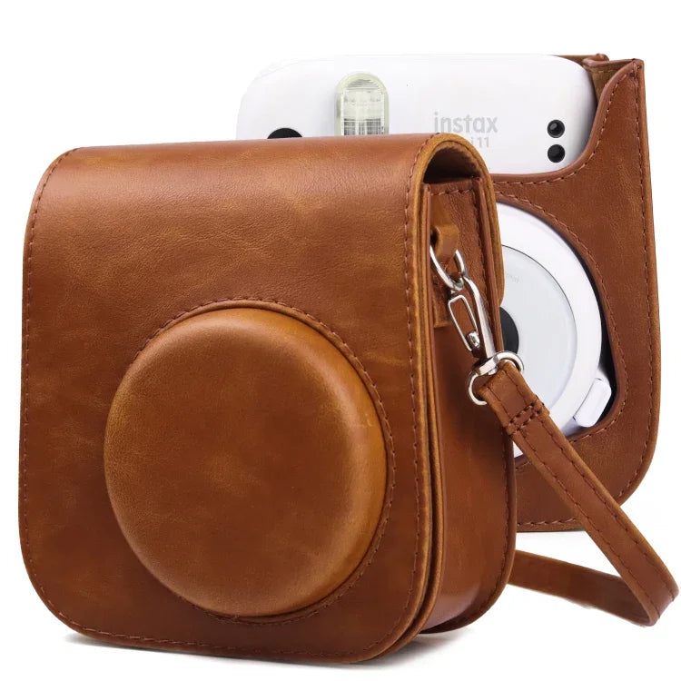 Étui en cuir rétro pour appareil photo FUJIFILM Instax mini 11, avec bandoulière.