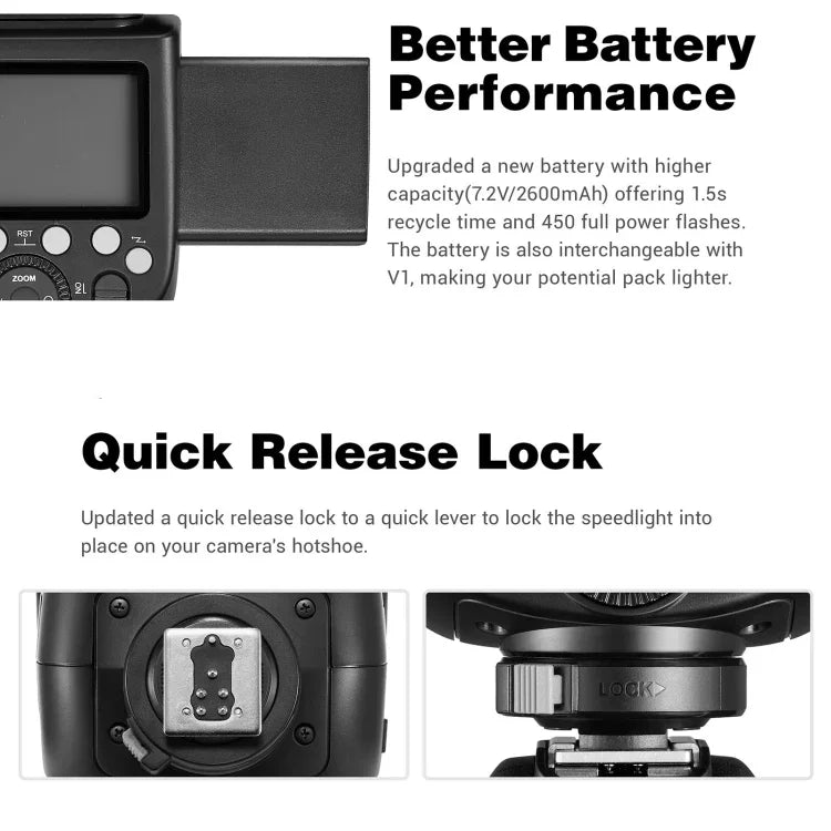Flash Godox V860 III-N 2,4 GHz sans fil TTL II HSS pour Nikon, V860 III-N pour Nikon