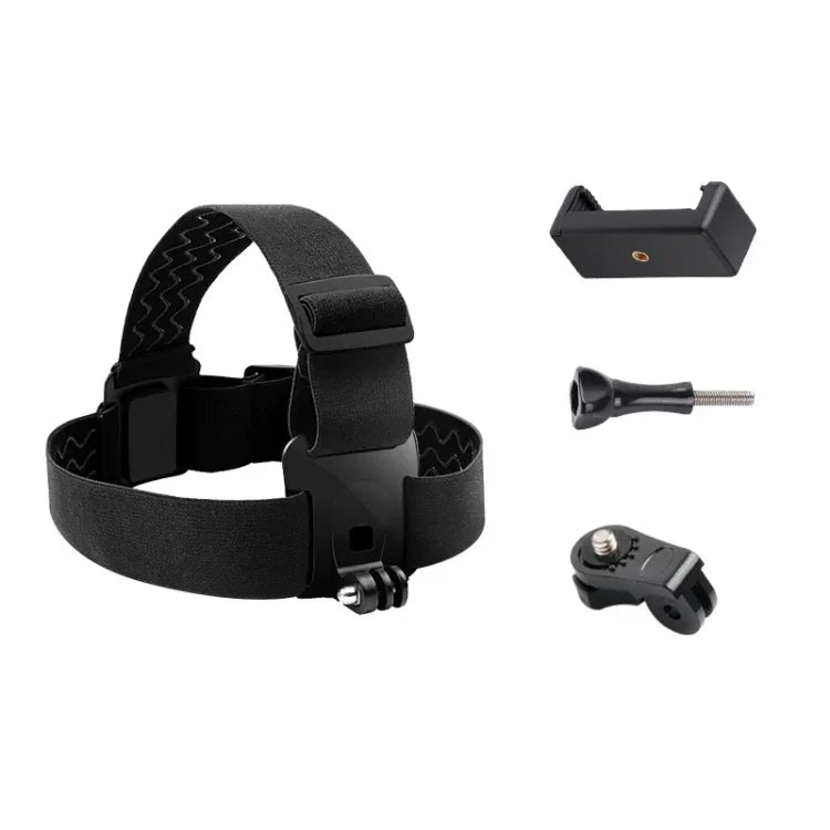 Sangle de fixation élastique réglable avec pince pour téléphone, vis et adaptateur de type S pour GoPro HERO10 Black / HERO9 Black /8 /7 /6 /5, Xiaoyi et autres caméras d'action, smartphones