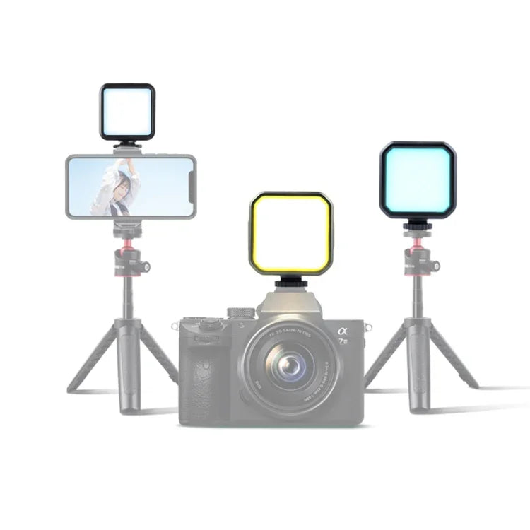 Lampe LED portable MJ88 Pocket 3000-7000K+RGB avec télécommande, idéale pour la photographie et les streams.