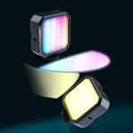 Lampe LED portable MJ88 Pocket 3000-7000K+RGB avec télécommande, idéale pour la photographie et les streams.