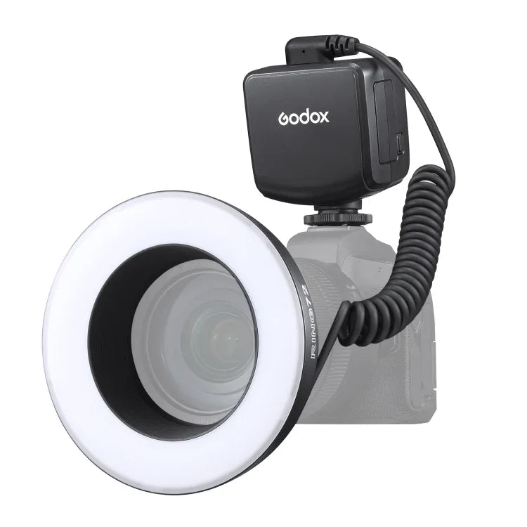 Lampe torche Godox Ring72 Macro Ring à 48 LED avec 8 bagues d'adaptation de tailles différentes, Ring72