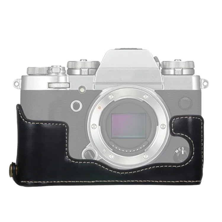 Étui demi-dos en cuir PU avec filetage 1/4 pouce pour FUJIFILM X-T3/X-T2, pour FUJIFILM X-T3