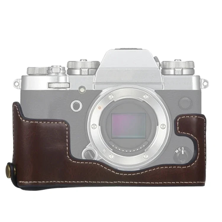 Étui demi-dos en cuir PU avec filetage 1/4 pouce pour FUJIFILM X-T3/X-T2, pour FUJIFILM X-T3