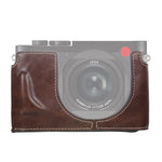 Étui demi-boîtier en cuir PU avec filetage 1/4 pouce pour Leica Q2