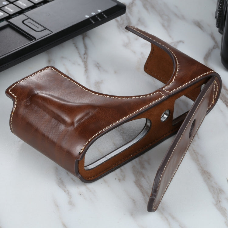 Étui demi-boîtier en cuir PU avec filetage 1/4 pouce pour Leica Q2