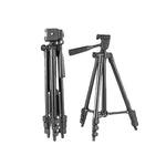 Trépied pliant en alliage d'aluminium à 4 sections de 130 cm avec tête tridimensionnelle, L-3130 argent, L-3130 noir, L-3130 champagne doré