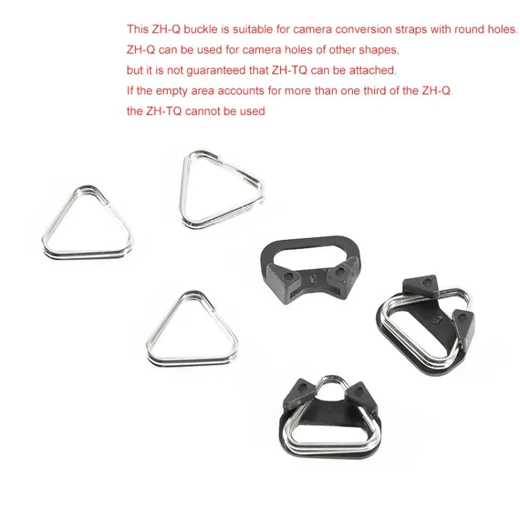 Lot de 10 anneaux triangulaires fendus pour bandoulière d'appareil photo BEXIN ZH-Q, ZH-Q