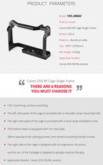 Stabilisateur de cage pour caméra vidéo YELANGU C22-A YLG0334B-A pour Canon EOS R5/R6/R, YLG0334B-A